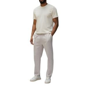 boohooMAN Men Tapered Scuba Marl Pintuck Elastic Waist Trouser Size M - NWT